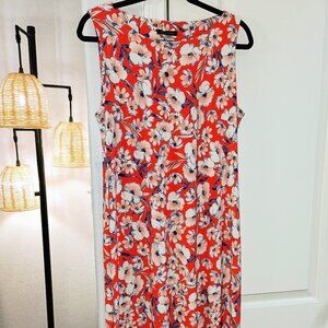 TOMMY HILFIGER Sleeveless Floral Midi Dress. Size 12
